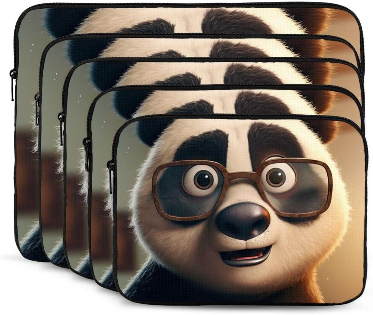 Funny Panda Laptop Case Sleeve 10 inch, Shockproof Protective Notebook Case Travel Laptop Bag Briefcase for Men Women Computer Cover Waterproof Computer Carrying Bag image 2