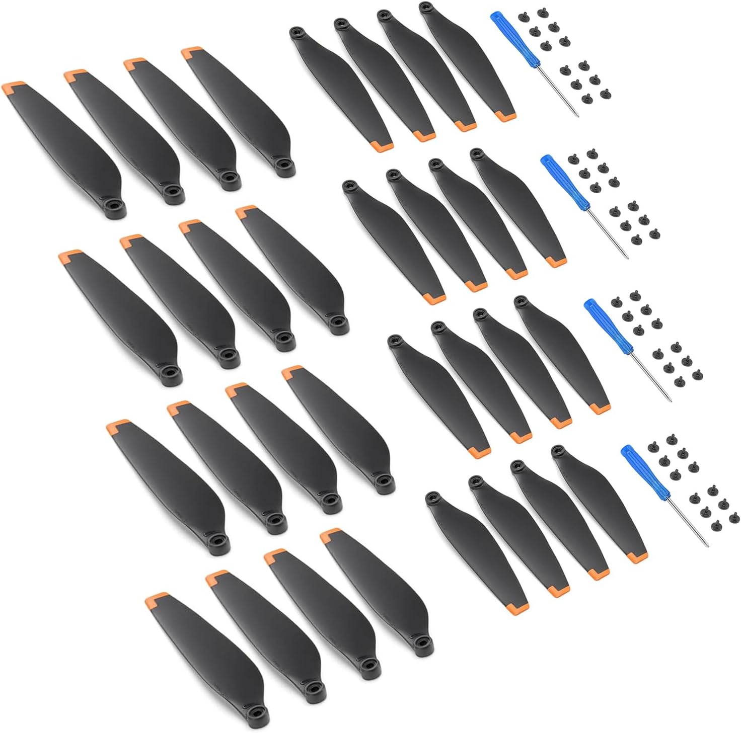 32 Pièces Hélice Orange Pour DJI Mini 4 Pro / Mini 3 Pro - Hélices De Rechange Avec Vis Et Tournevis