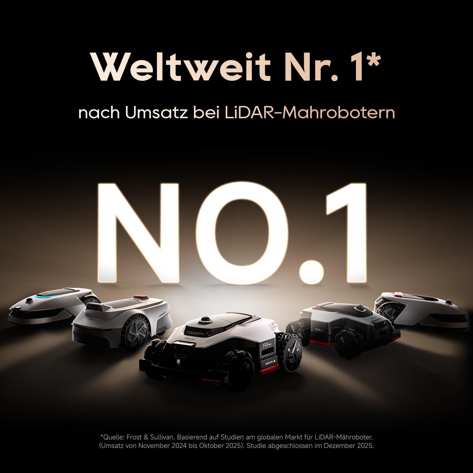 DREAME A3 AWD Pro 3500 Robot-Rasenmäher, für 3500 m², 4WD-Nabenmotoren, ohne RTK, 360° 3D-LiDAR & KI-Vision, Steigfähigkeit bis zu 80% (38,7°), EdgeMaster 2.0: ＜ 4 cm Kantenpräzision - 2