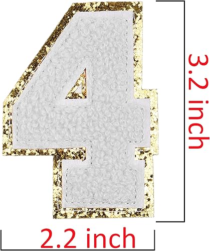 Miniatura 4 de Kare & Kind Parches bordados de felpilla para planchar con números, para coser o planchar para ropa, camisas, uniformes, vestidos, chaquetas,