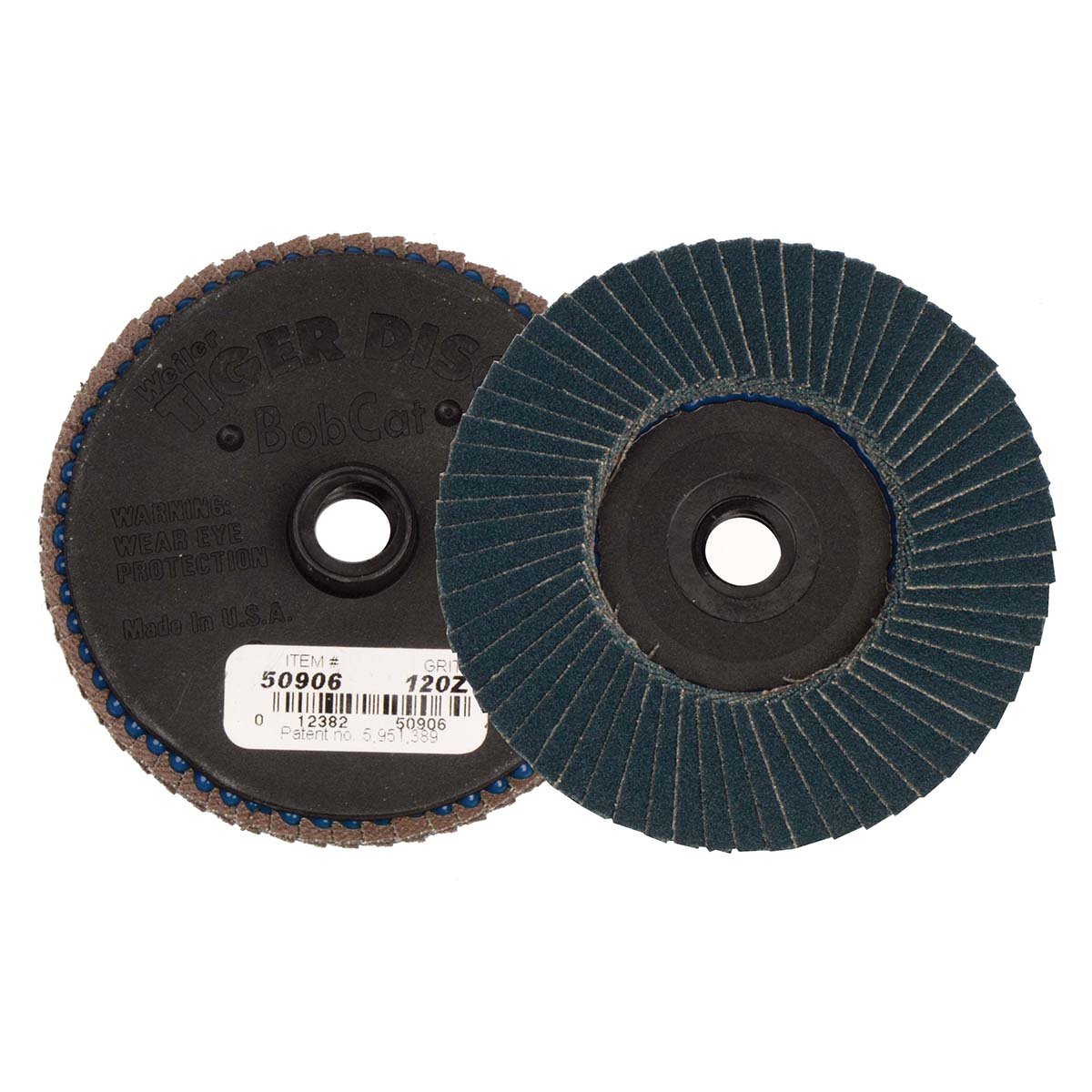 WEILER 50960 2" Bobcat Mini Abrasive Flap Disc, Flat (Ty27), Type R Mount, 120Z