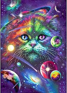 zachking Full Diamond Round Diamond 5d Diy Diamond Painting Cat Planet Ricamato Punto Croce 40x60cm NoFramed