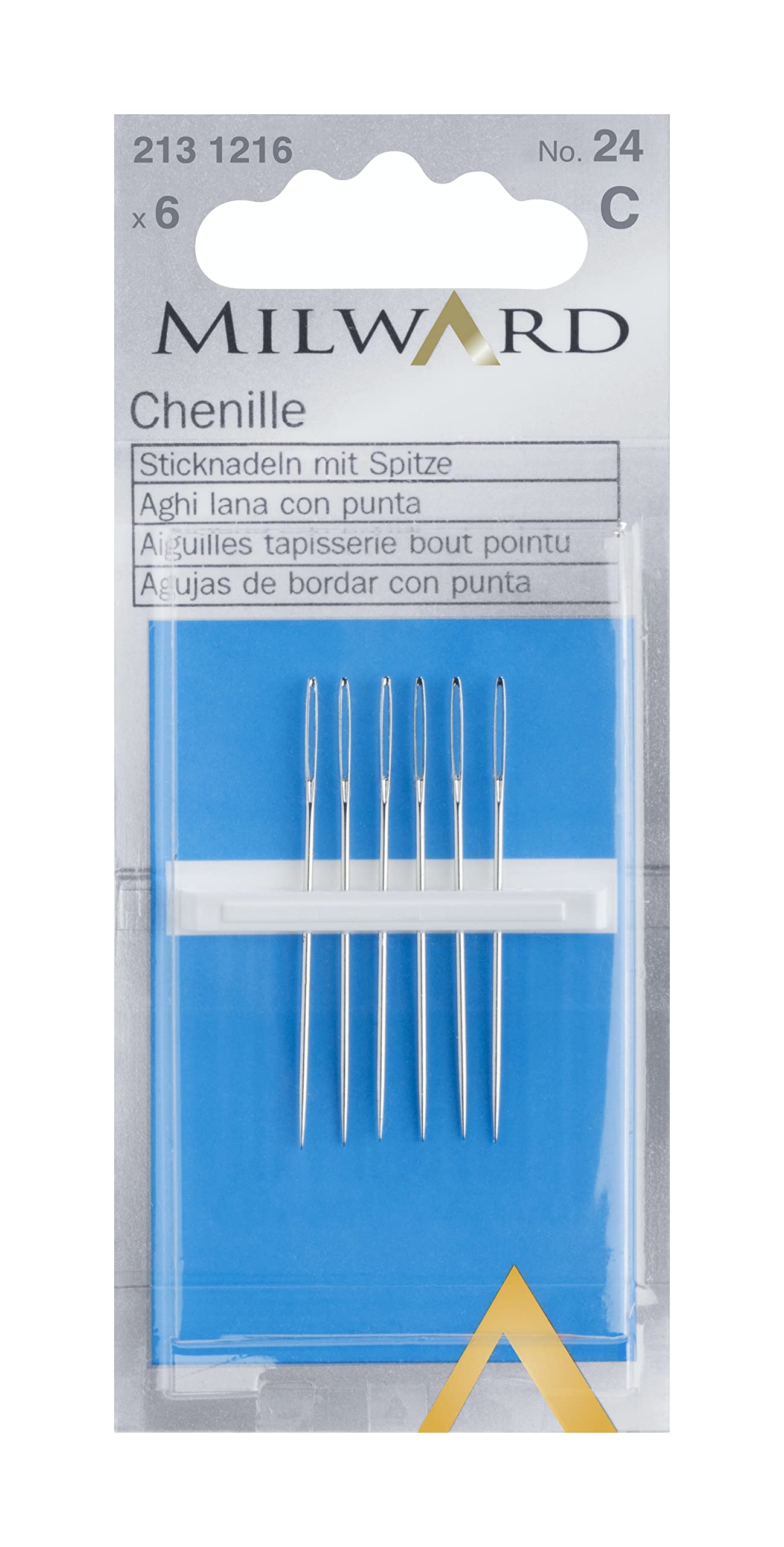 Milward Silver Chenille Hand Sewing Needles, No.24