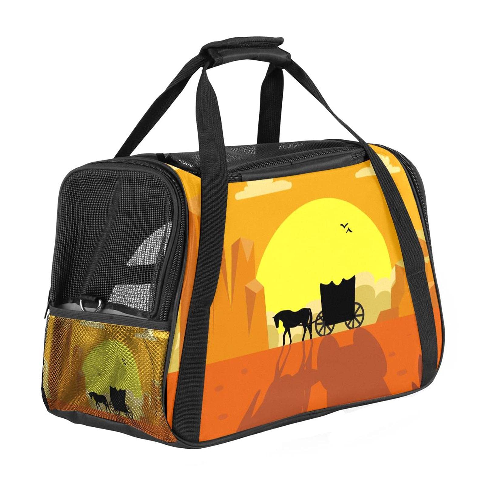 Sac de transport pour chat et chien cabine avion imprimé paysage
