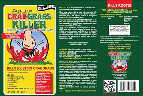 Miniatura 4 de Agralawn Asesino de pasto de cangrejo, botella de acción rápida de 2 libras, herbicida naturalmente más seguro