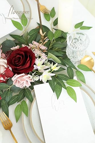 Miniatura 4 de Floroom 12 tallos artificiales italianos ruscus de 28 pulgadas, espray de vegetación colgante sintético y el mejor relleno de plantas falsas para