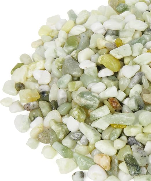 GASPRO 5 Pound Pebbles for Indoor Plants, 3/8 Inch Decorative Pebbles for Succulents, Bamboo, Vase, Highly Polished and Smooth Surface, Jade