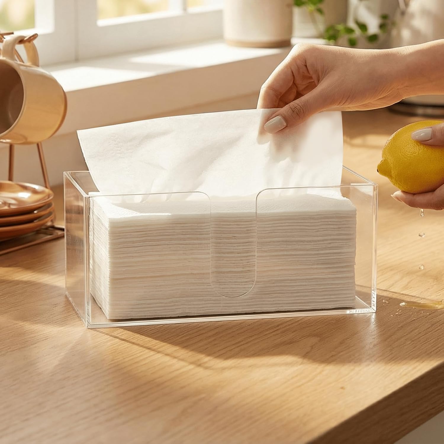 3 Pack Acrylic Countertop Paper Towel Dispenser, Clear Trifold Napkin Holder Suitable for Z-fold, Multifold Folded Trifold C fold Paper Towels for Bathroom, Toilet, Kitchen - Image 7