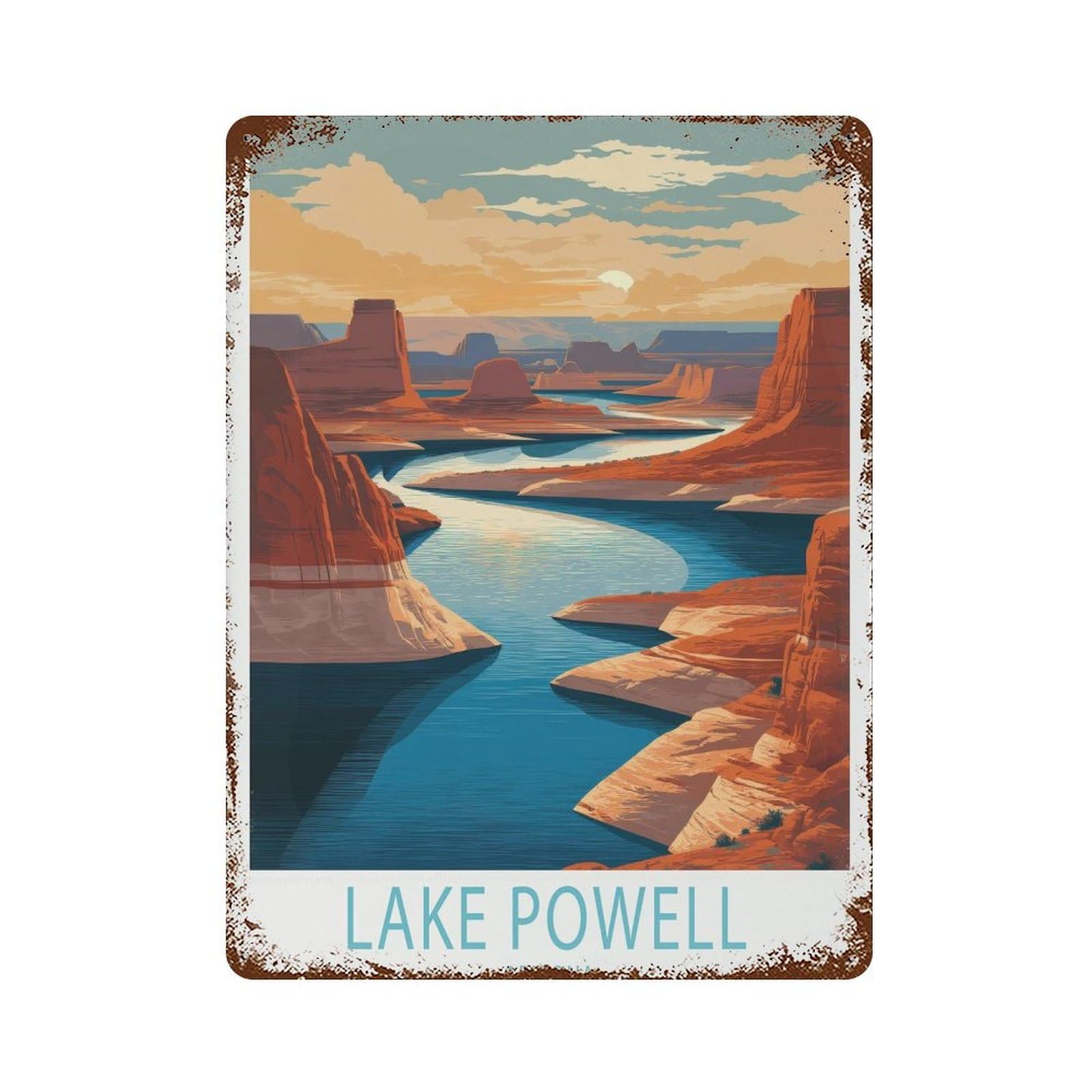 xiaoxiaoshen Lake Powell Arizona Travel Canyon Desert Work, Southwest Home Decor Wall Decor Art Metal Tin Poster Modern Home Decor Art Home Bar Shop Decorations Vintage Sign 40x30cm
