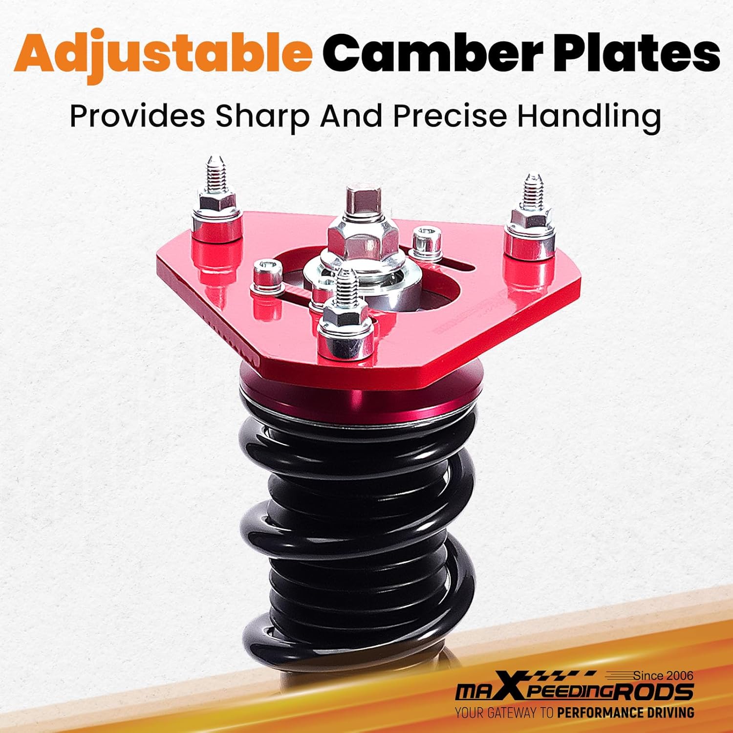 maXpeedingrods Coilovers for VW Jetta MK5 2005-2011, for VW Jetta MK6 2011-2019, for VW Golf MK5 MK6 2003-2012, Height Adjustable Coilovers Suspension Kit, Preset Damping Lowering Kit Red