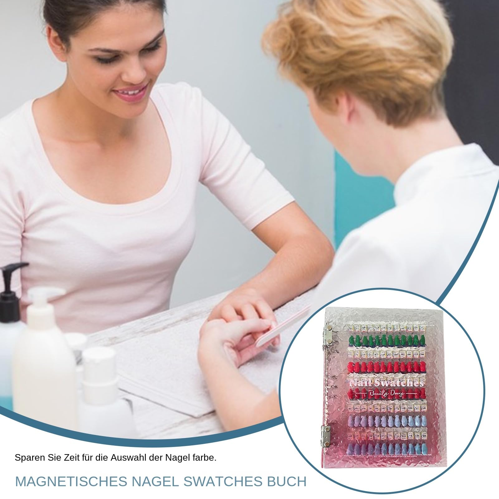 Książka Lakierów Do Paznokci Segregator Na Akcesoria Do Manicure Z Półką | Organizer Na Akrylowe Lakiery Żelowe Ekspozycja próbek na półce dla manicurzystek i