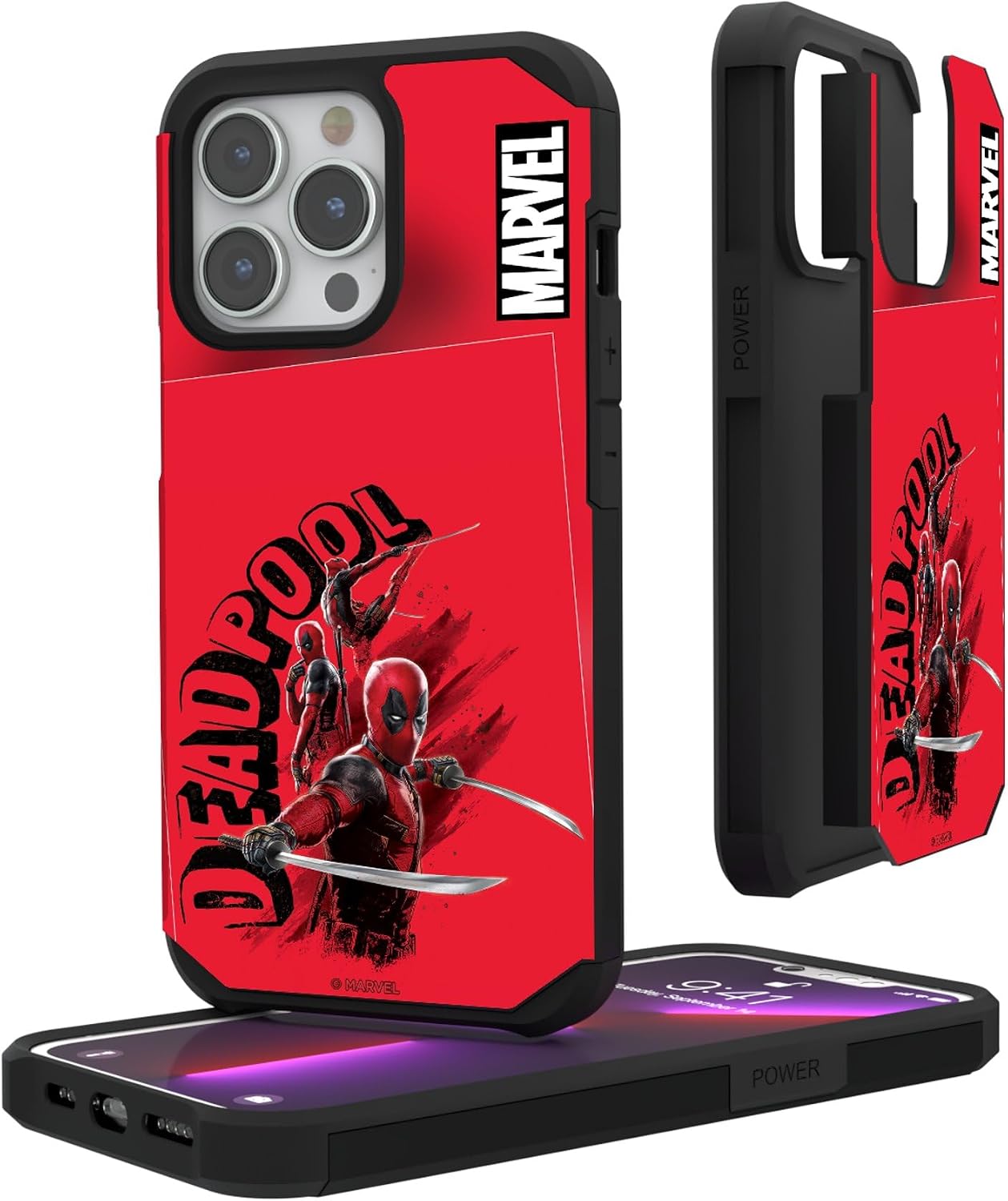 Keyscaper Marvel Deadpool Cover Art Rugged Cell Phone Case for iPhone 15