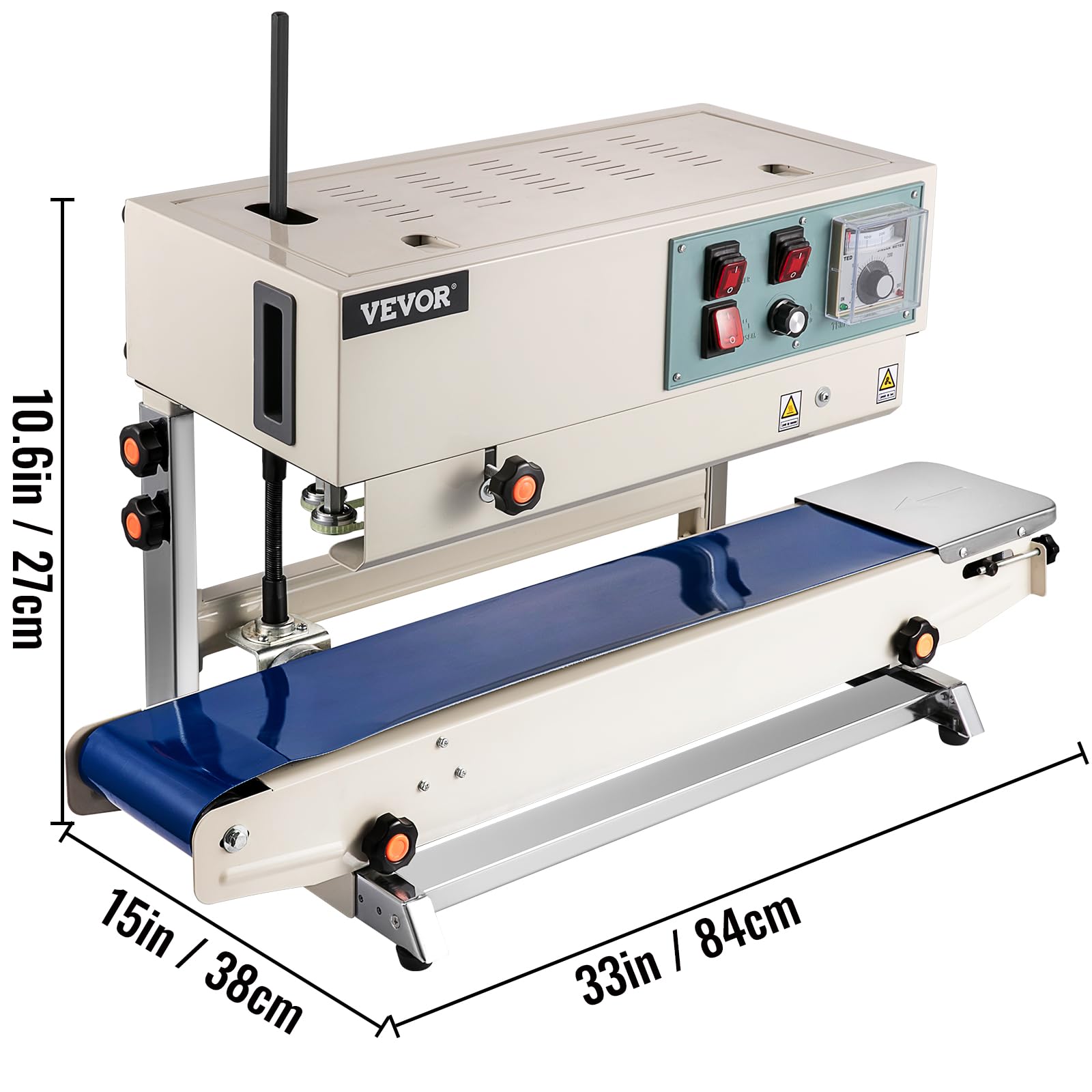 Sigillatore a Banda Continua FR900 Sigillatore sottovuoto Automatico Interamente in Metallo Orizzontale/Verticale Sigillatura ad Alta efficienza di Stampa(Vertical)