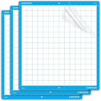 Cutting Mats for Silhouette Cameo 5 Alpha Plus and Cameo 4/5 Plus,14x15 Inch 3 Pack Blue Light Tack Adhesive Sticky Long-lasting Replacement Cut Mat