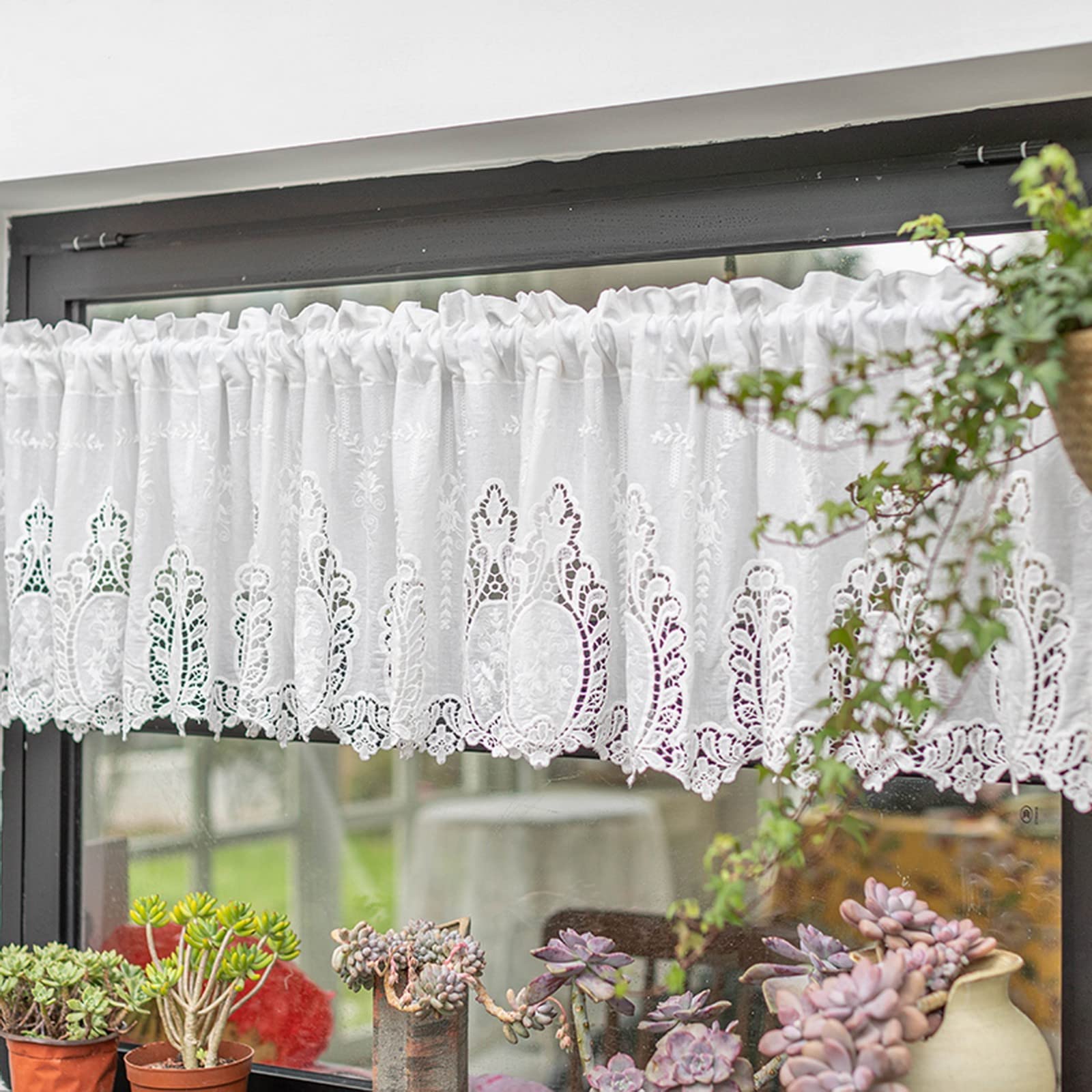 Cortina Cocina Pequeña Cortina Pequeña De Flores Botánicas - Ideal Para  Cocina, Ventana O Puerta, Estilo Rústico Cortinas Cocina Puerta, image size:1600x1600