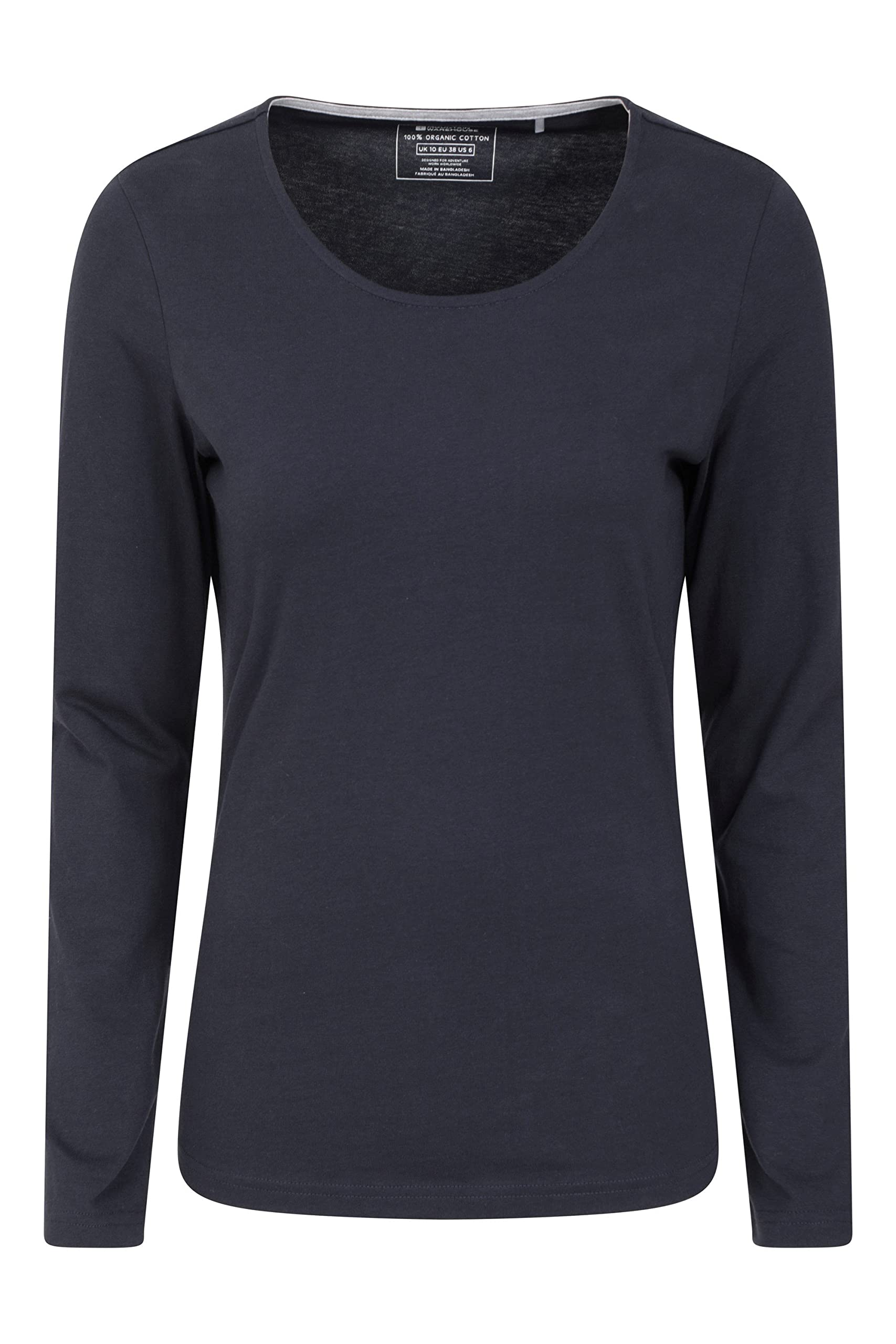 Mountain WarehouseEden Womens Organic Round Neck T-Shirt - Breathable & Lightweight Organic Cotton Tee Shirt with UV Protect - for Spring, Summer, Outdoors & Holiday, Navy, 24