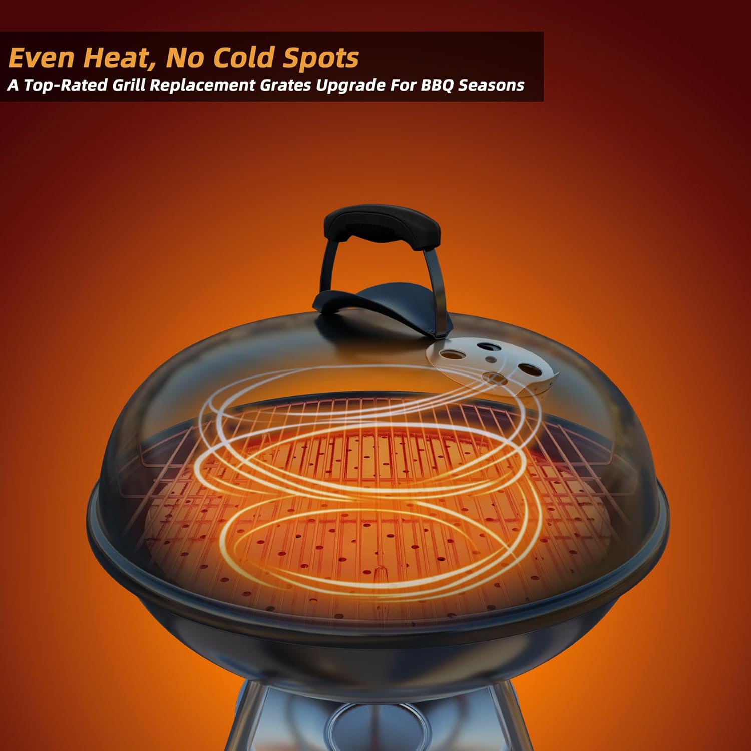 21.5" Grill Grate Replacement Part,Anti-Burning Replacement Grill Grate for Weber,Round Grill Part,Full Stainless Steel Cooking Grate for Charcoal Grill&Weber Kettle,Master-Touch,Performer