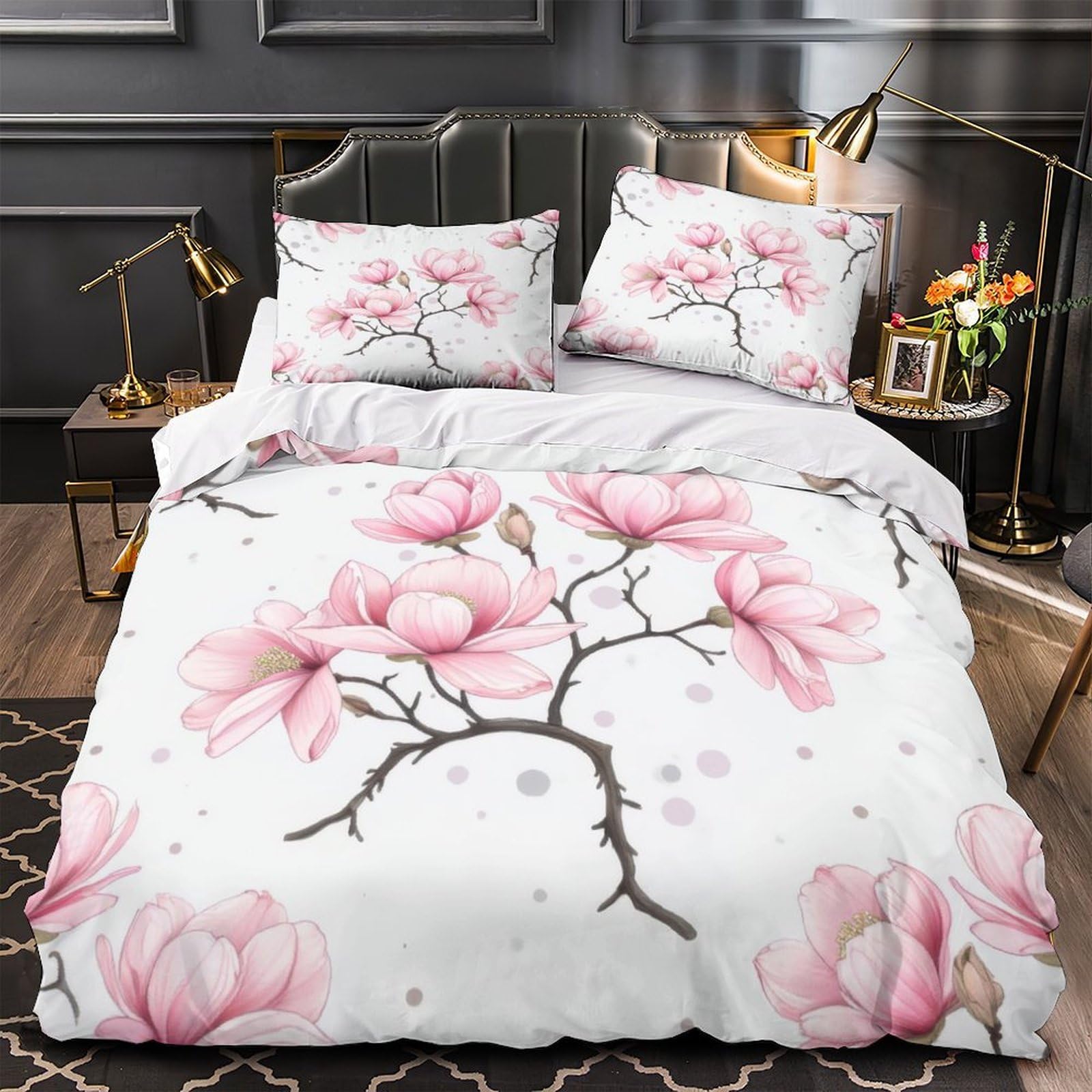 Housse de couette flamants roses hypoallergénique et ultra douce 220x240