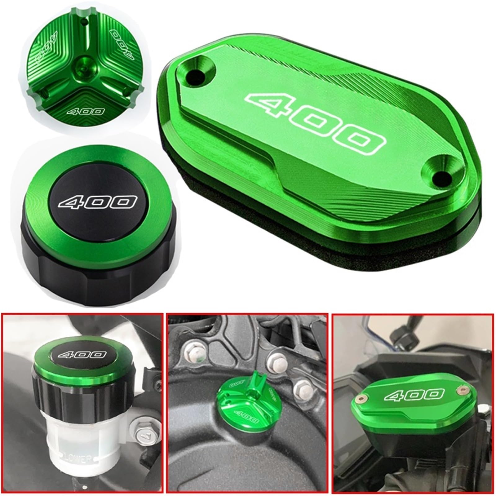 Tappo Serbatoio Olio Liquido Freno Per NINJA400 Z400 400 Z 2018-2024 Tappi Serbatoio Freno Anteriore E Posteriore Moto Tappo Di Riempimento Accessori Ricambio