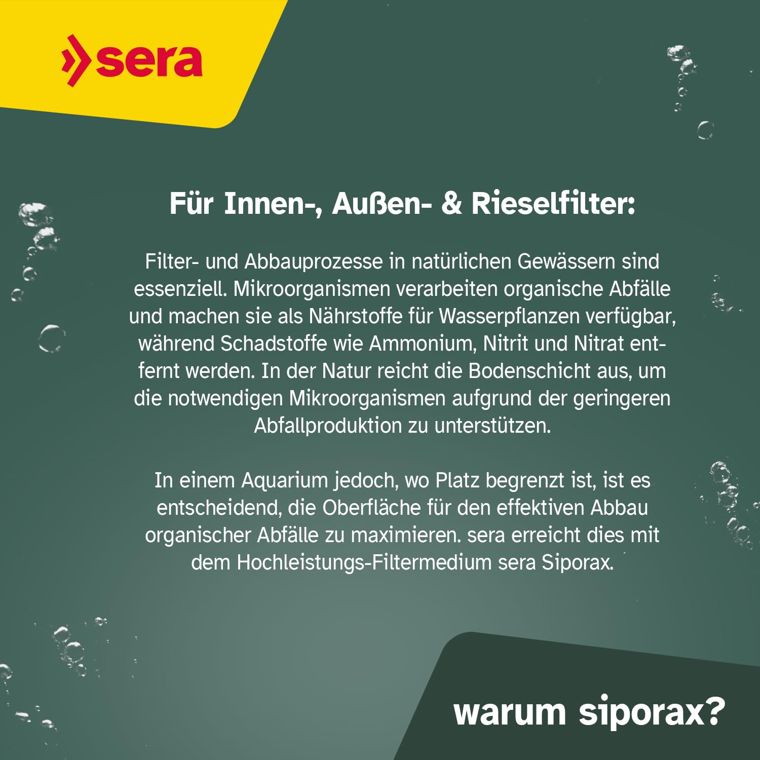 sera pond siporax original 50 L 11 kg | elementi di filtraggio per laghetto 25 mm 50.000 ml | materiale filtrante per filtri nel laghetto | filtraggio biologico attraverso i batteri
