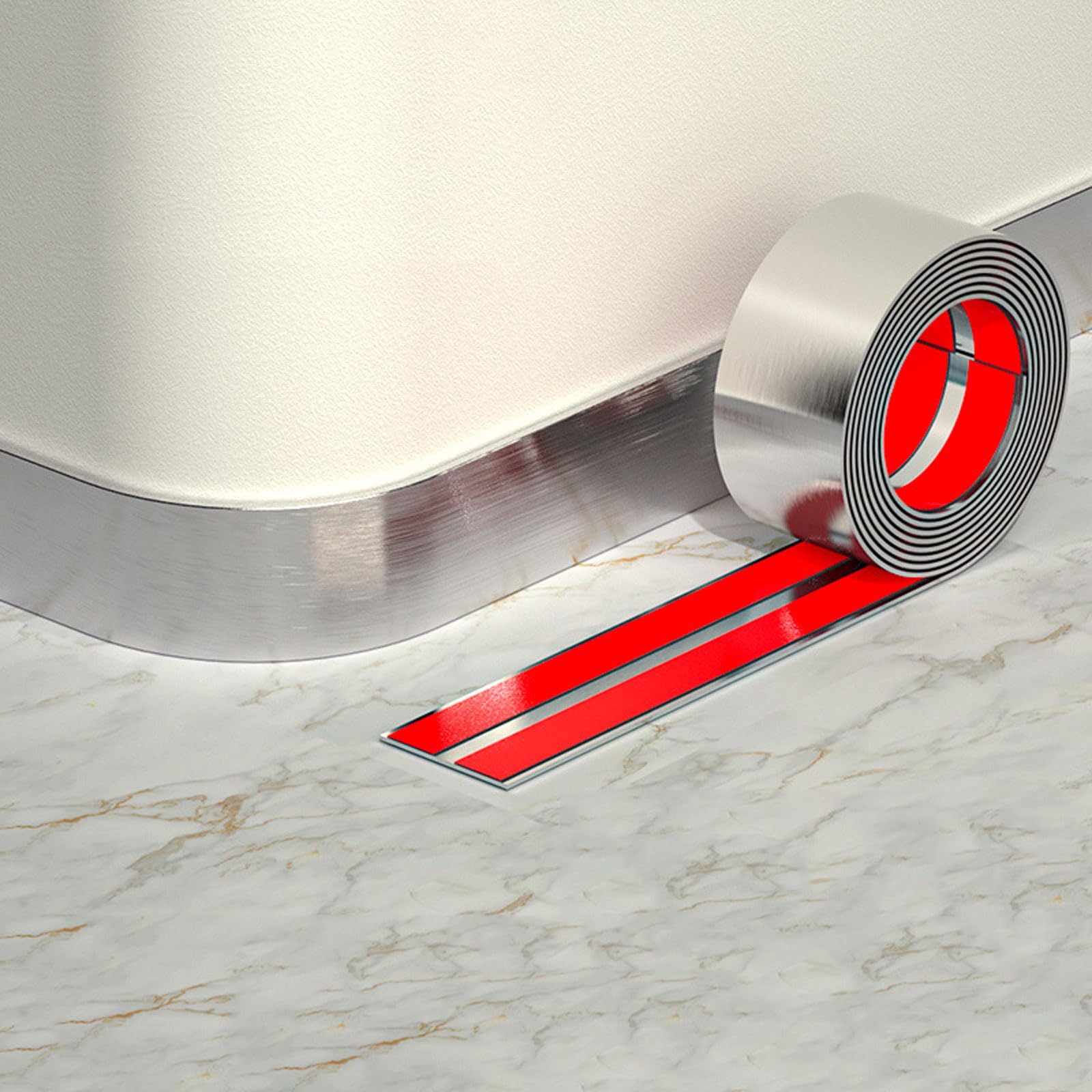 QIPN 16.4ft Self Adhesive Metalized Molding Trim Stainless Steel Molding & Wall Trim Wall Molding Trim Tape for Ceiling, Mirror Frame and more(Size:Width 4cm/1.57inch,Color:Brushed silver)