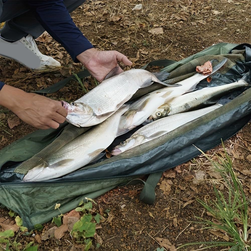 Borsa per pesare i pesci, borsa da pesca resistente, righello pieghevole, borsa da trasporto per spigola, carpa, tessuto Oxford PVC, 117 x 42 x 36 cm, Come da immagine