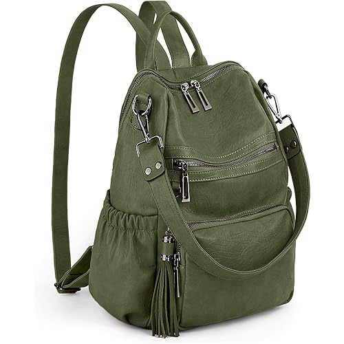 UTO Women Backpack Purse Leather Vegan Ladies Fashion Designer Rucksack Convertible Travel Shoulder Bag with Tassel