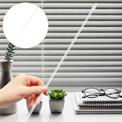 Miniatura 9 de Baluue Varita de repuesto transparente para persianas verticales, con gancho y agarre, control de plástico duradero para persianas verticales