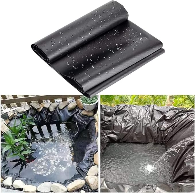 Image YOEBI Black HDPE Pond Liner 2X4m 6X6m 5X5m 6X8m 9X10m, Flexible & Impermeable Pond Lining, Ideal for Koi & Fish Pools Fountains And Streams,9 * 10m Image YOEBI Black HDPE Pond Liner 2X4m 6X6m 5X5m 6X8m 9X10m, Flexible & Impermeable Pond Lining, Ideal for Koi & Fish Pools Fountains And Streams,9 * 10m