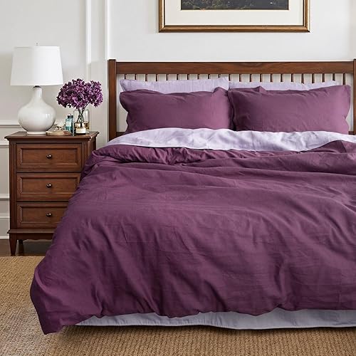 S VICTORY SYMBOL Juego de funda de edredón 100% lino, 3 piezas, tamaño Queen, ropa de cama de lino francés lavado natural (1 funda de edredón y 2
