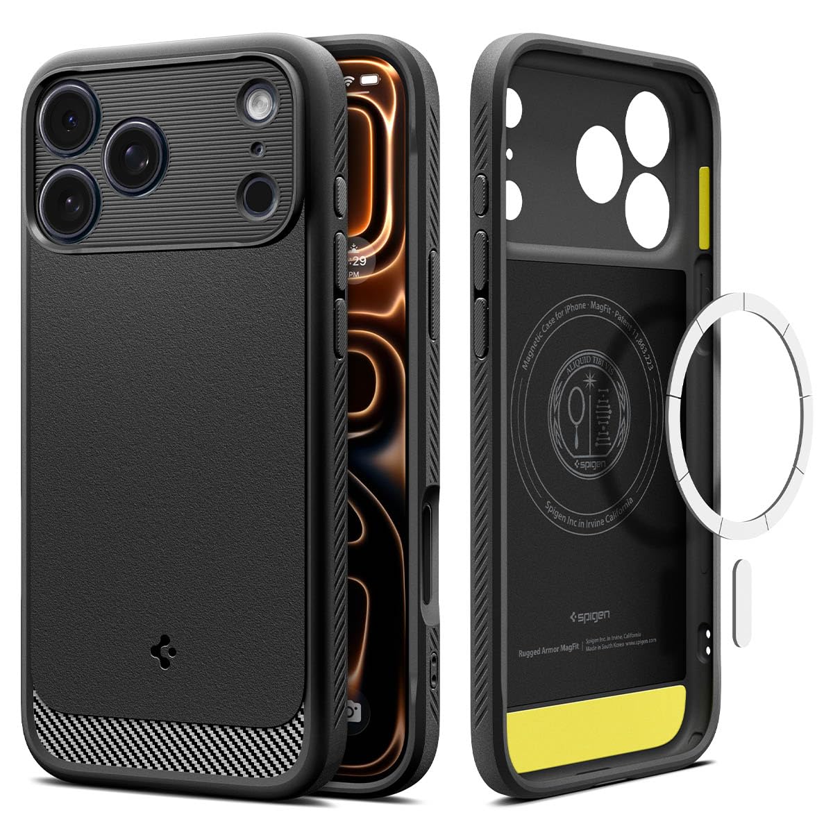 Spigen Rugged Armor MagFit designed for iPhone 17 PRO case cover (2025) [MagSafe compatible] - Matte Black
