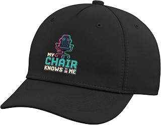 My Chair Knows me Funny Gamer Video Games Retro Gaming Adjustable Baseball Hat