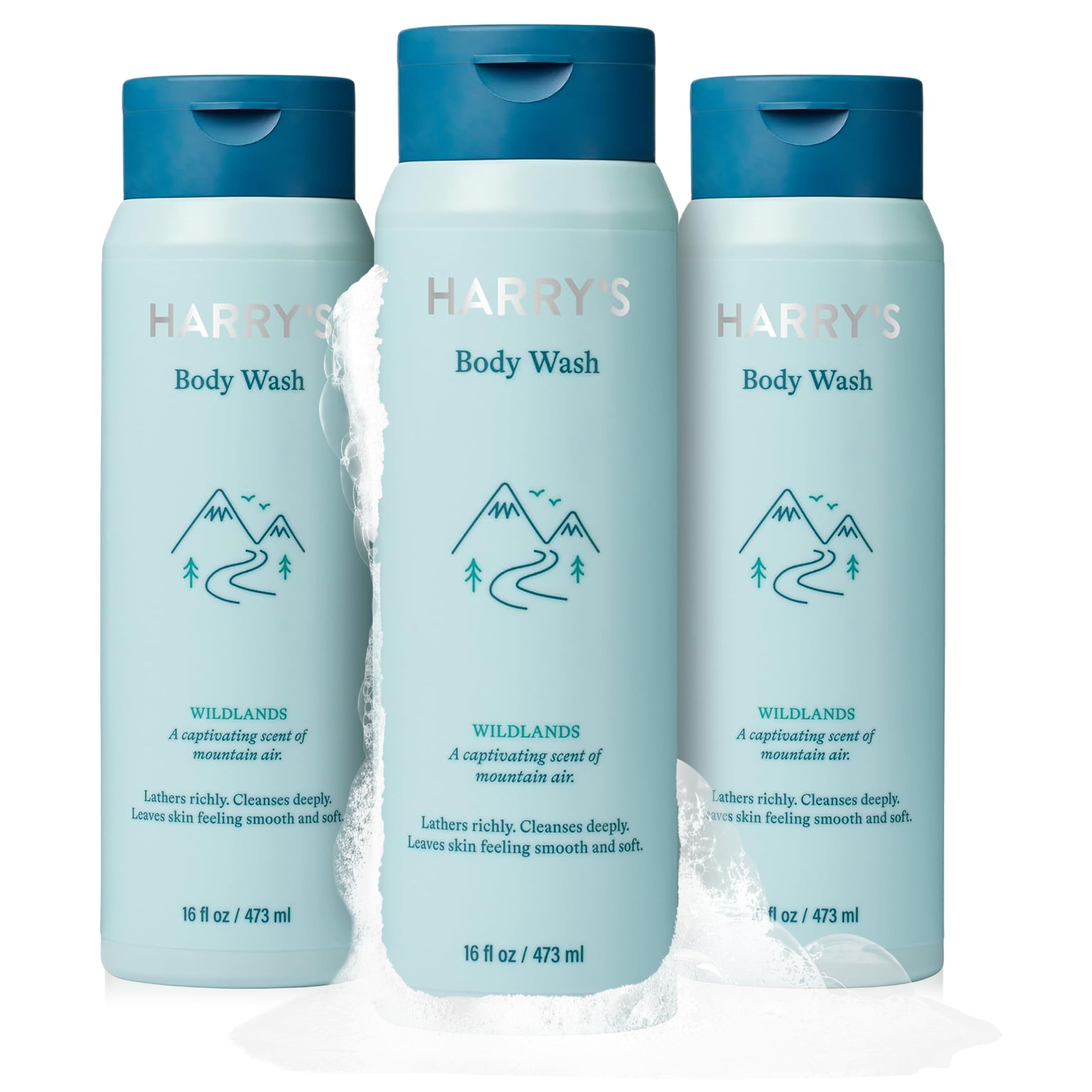 Harry's Men's Body Wash, Wildlands, 532ml, Pack of 3, Shower Gel for Men - No Parabens, Sulfates, or Dyes
