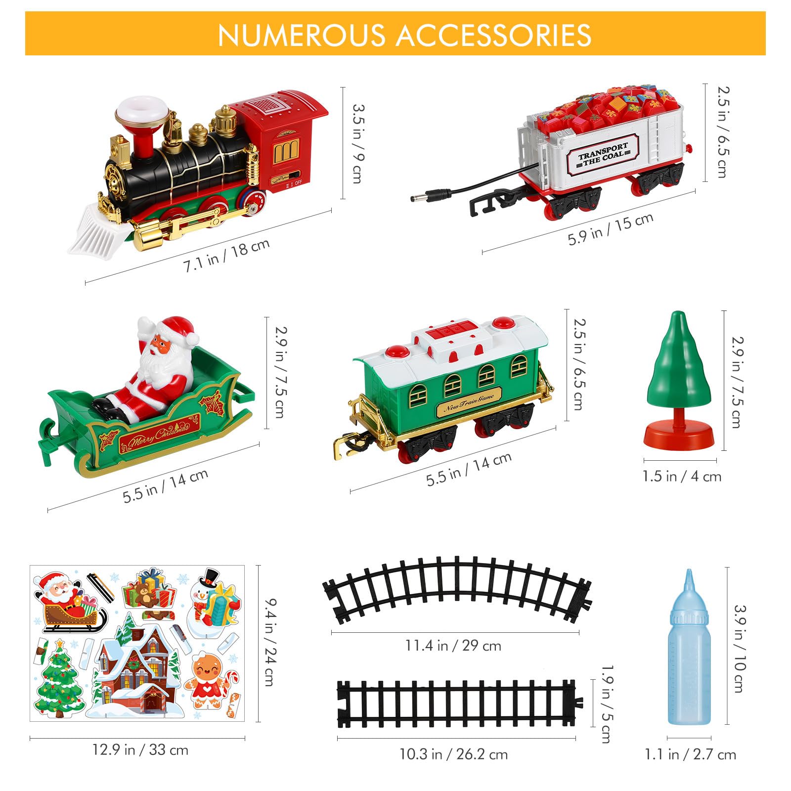 BESPORTBLE Set di Trenino Elettrico di Natale con Suoni, Luci E Binari - Regalo di Natale per Bambini da Mettere Sotto L'albero