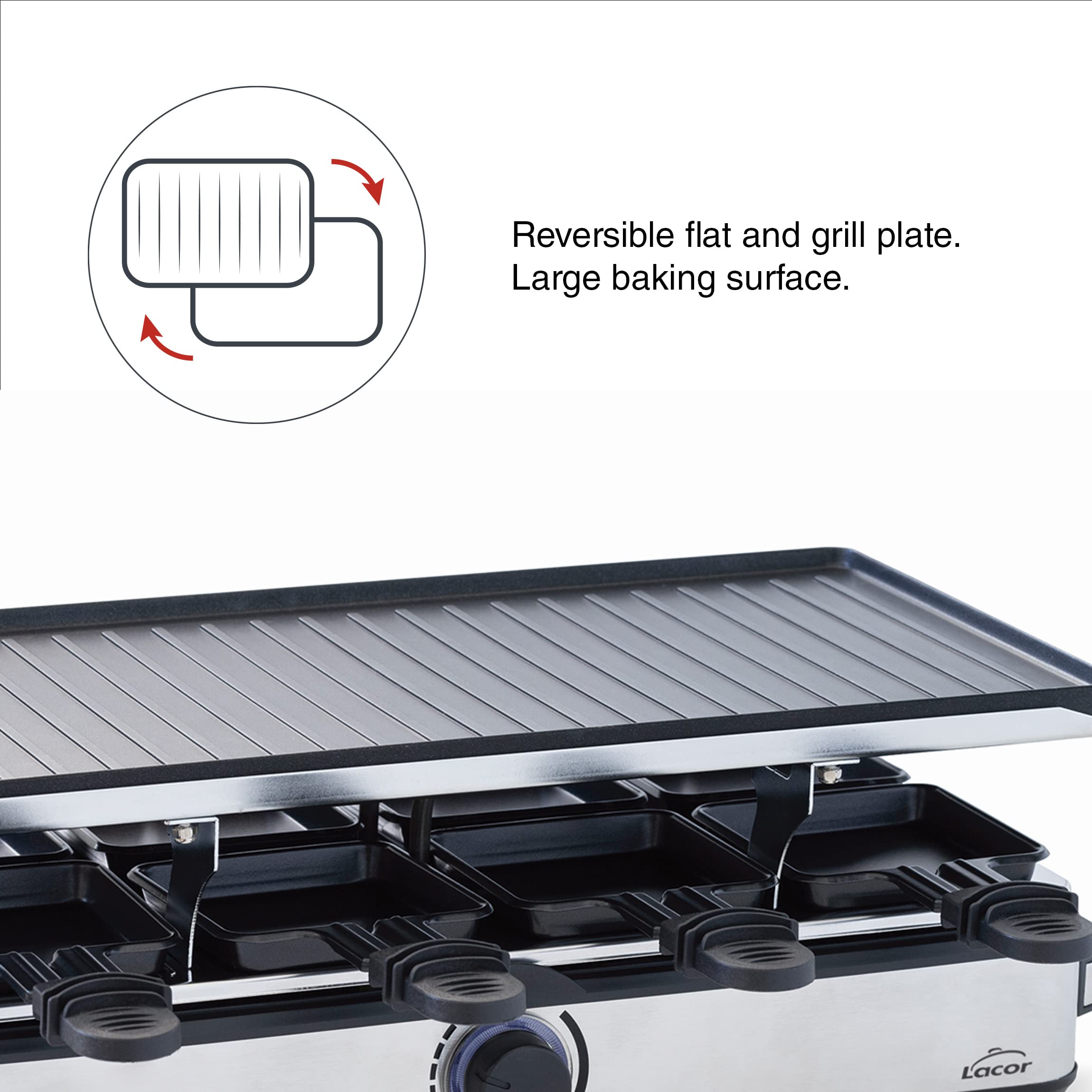 Lacor Żelazko Grill Kuchnia Raclette 1400W 41x20 cm Odwracalny Non-Stick