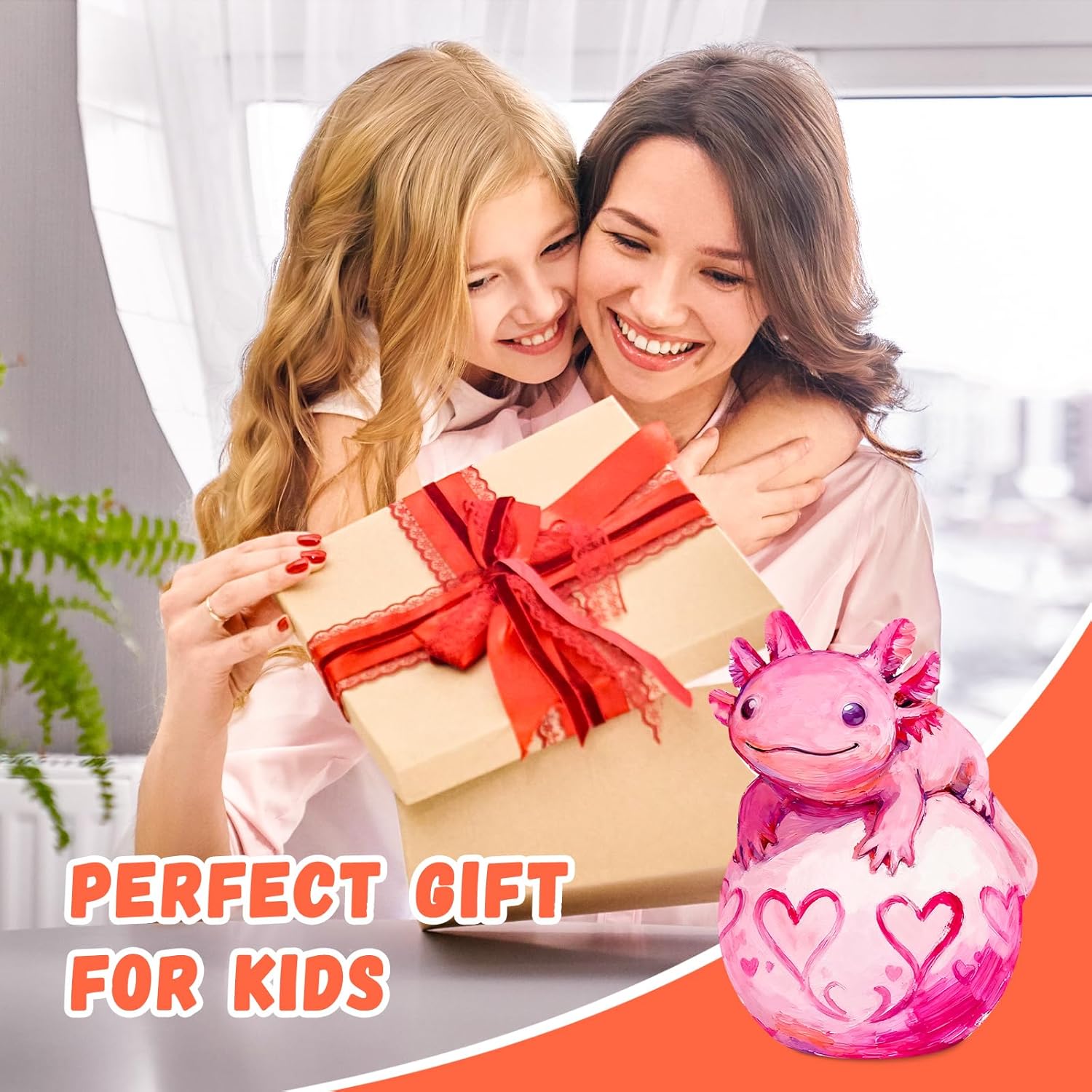 Paint Your Own Axolotl Lamp Kit, Arts and Crafts for Kids Ages 8-12, DIY Axolotl Toys Tap Night Light, Arts and Crafts for Kids 4-6, Painting Kit Birthday Gifts for Girls Boys Ages 3 4 5 6 7 8 9 10+