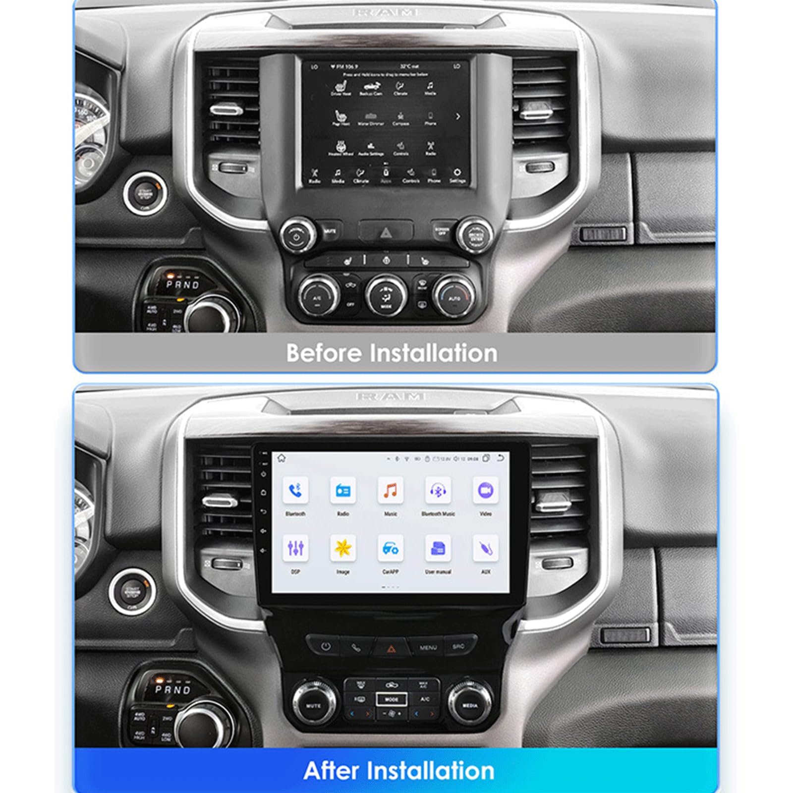 Android-Autoradio Für Dodge RAM 1500 2500 3500 4500 5500 2019-2024