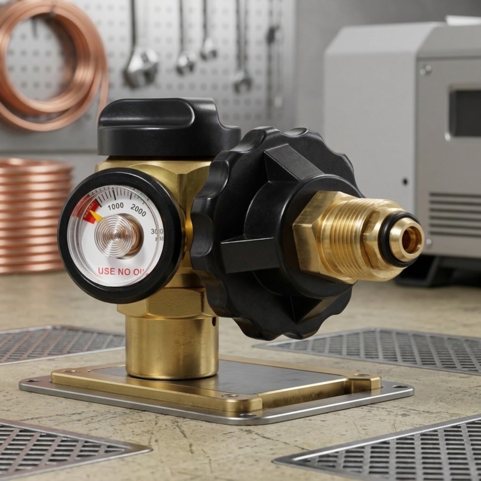 Regolatore di azoto 500 PSI Con Manometro CGA580 Connettore Uscita 1/4" Con Misuratore di Flusso Per Sistemi HLK