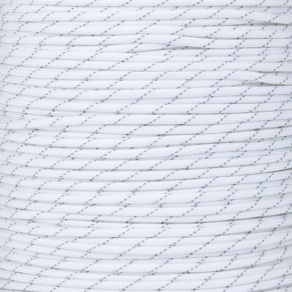 PARACORD PLANET50 Feet Reflective Paracord Made Of 100% Nylon With 7 Inner-Core Strands Reflective White