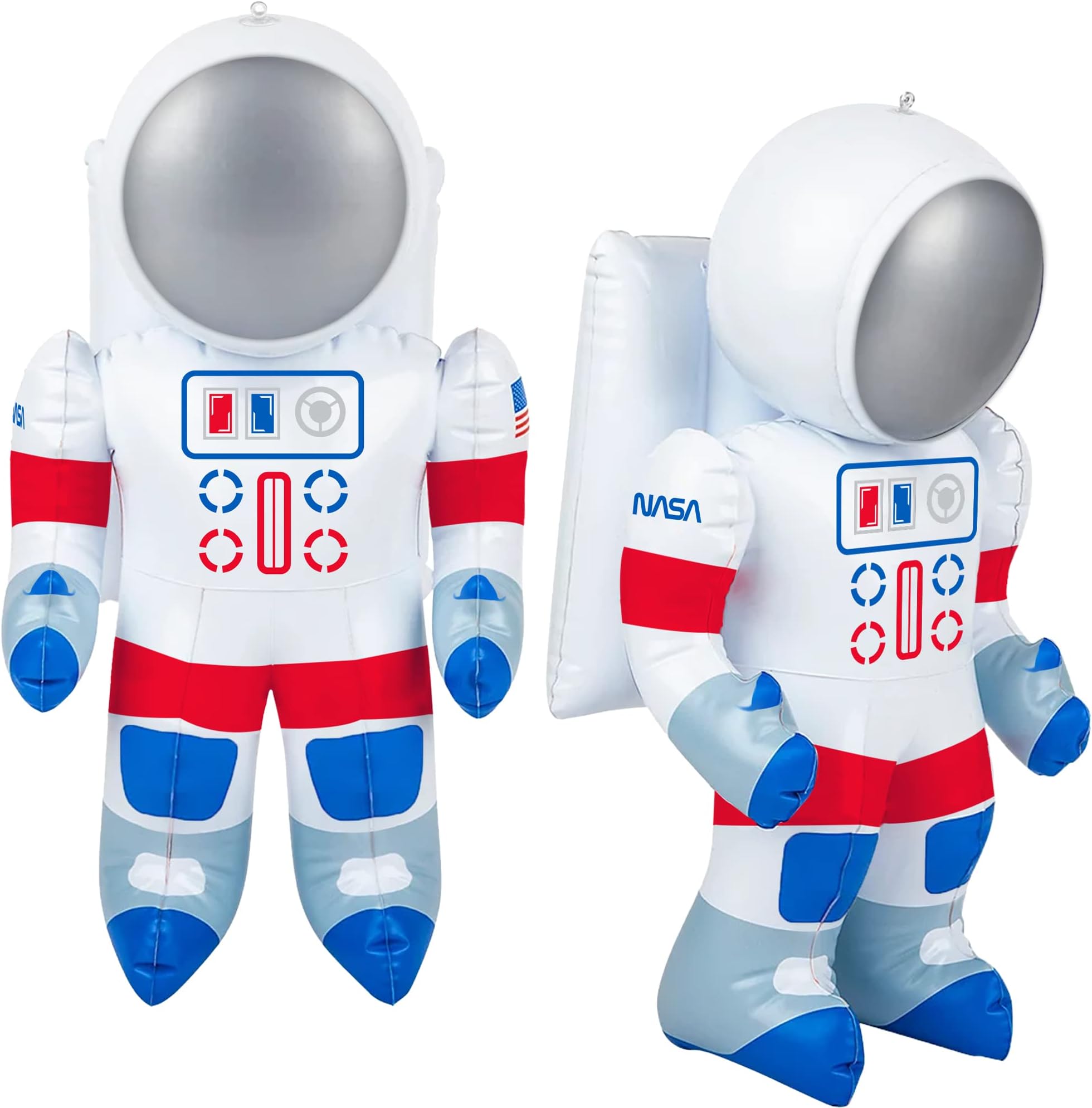 Astronaut Inflates, Set of 2, Inflatable Astronaut Toys with Hanging Tag, Decorations for Outer Space Themed Parties, 22 Inch Long Party Inflates, Fun Pretend Play Accessories