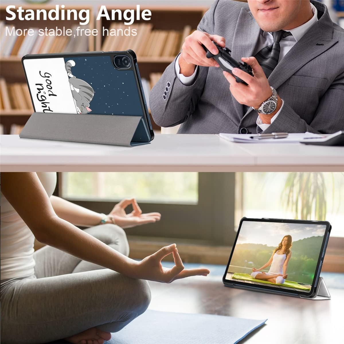 Compatible with Huawei Mediapad M3 8.4 INCH BTV-W09/DL09 Tablet case, Full Coverage Ultra Slim Leather Cover Case with Folding Stand Cover Rugged with Auto Sleep/Wake (Navy Blue)