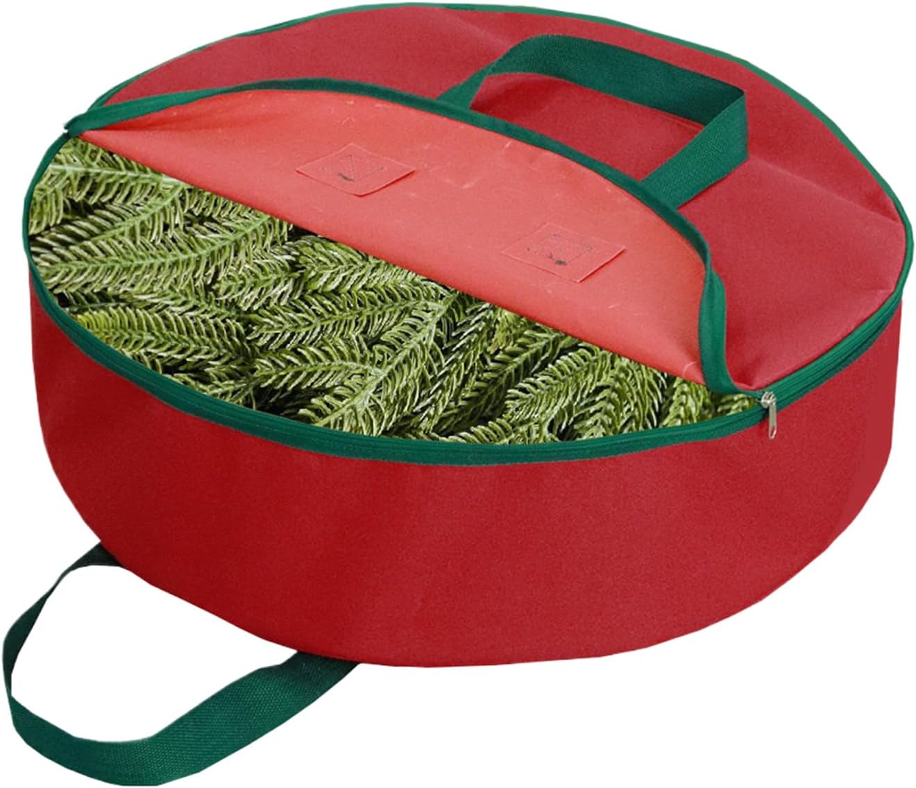 Wreath Box,Sturdy Carry Handle Zipper Organizers - 600D Oxford Garland Storage Bag | for Christmas Clothes Ornament Packing Holiday Supplies Toy Organization