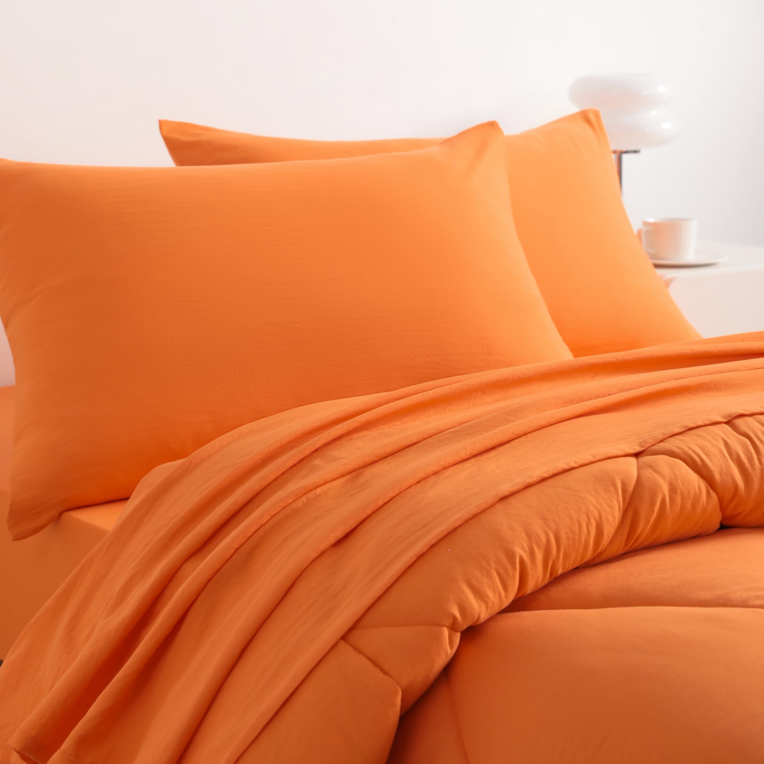 NTBAY Orange Microfiber Bed in a Bag - Comforter Set -6