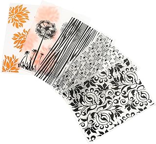 ULDIGI 5 Peças Pastas Scrapbook Decoração Forma Estênceis Modelo De Gravação De Plástico Molde De Gravação Quadrado Placa De Gravação Molde De Cozimento/Molde De Bolo Casca Placa Em