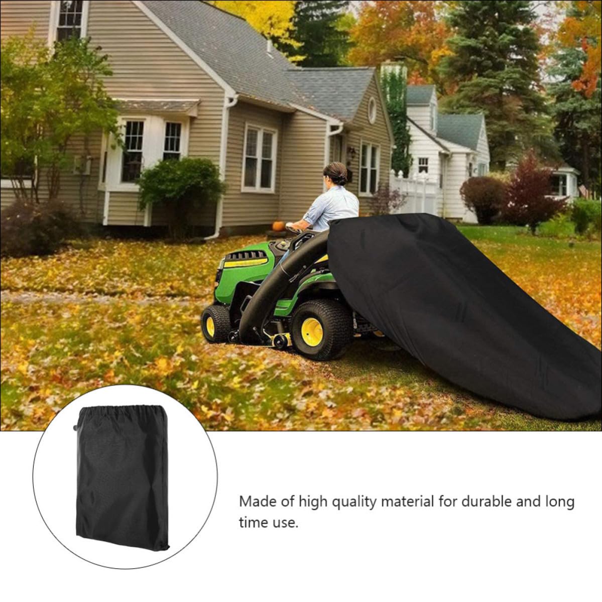 Laubsack für Garten, Faltbar mit Kordelzug, Oxfordstoff Schwarz