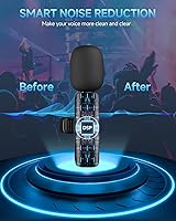 Vista 4 de Micrófono inalámbrico mini profesional para iPhone, iPad, teléfono Android, micrófono lavalier de solapa omnidireccional, micrófono plug-play