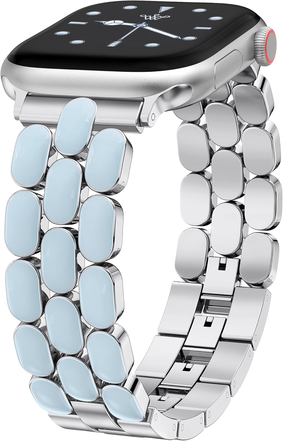 Wearlizer Metal Band Compatible with Apple Watch Bands for Women 40/38/41/42/44/45/46/49mm, Enamel Stainless Steel Strap for iWatch Series 11-1 SE/Ultra