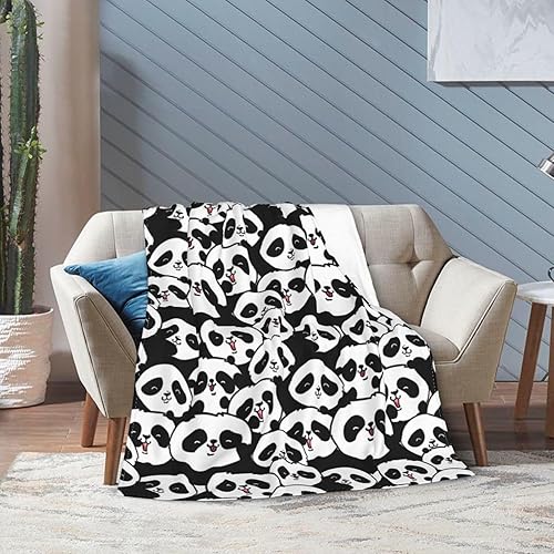 Miniatura 6 de Manta encantadora de panda súper suave y acogedora manta de vellón de felpa para cama, sofá, silla, cuna de bebé, sala de estar, bonita manta