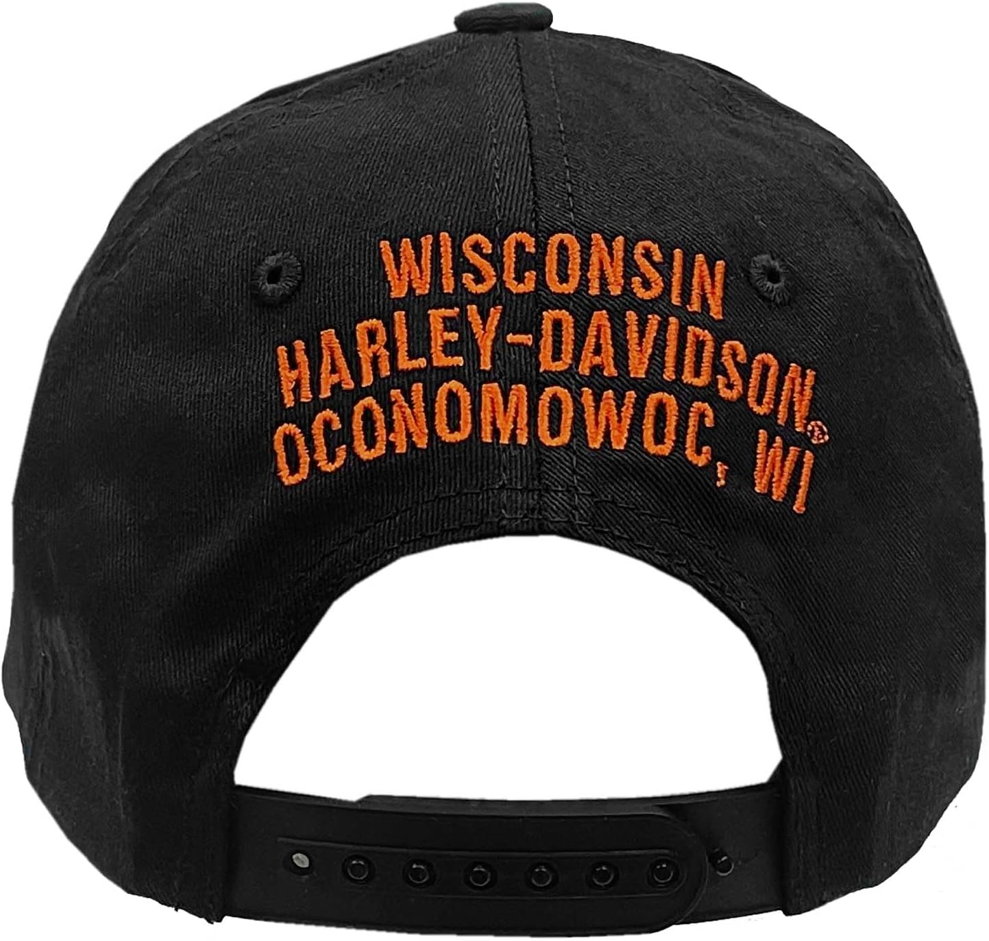 Harley-Davidson Men's Legacy Embroidered Adjustable Snapback Baseball Cap, Black