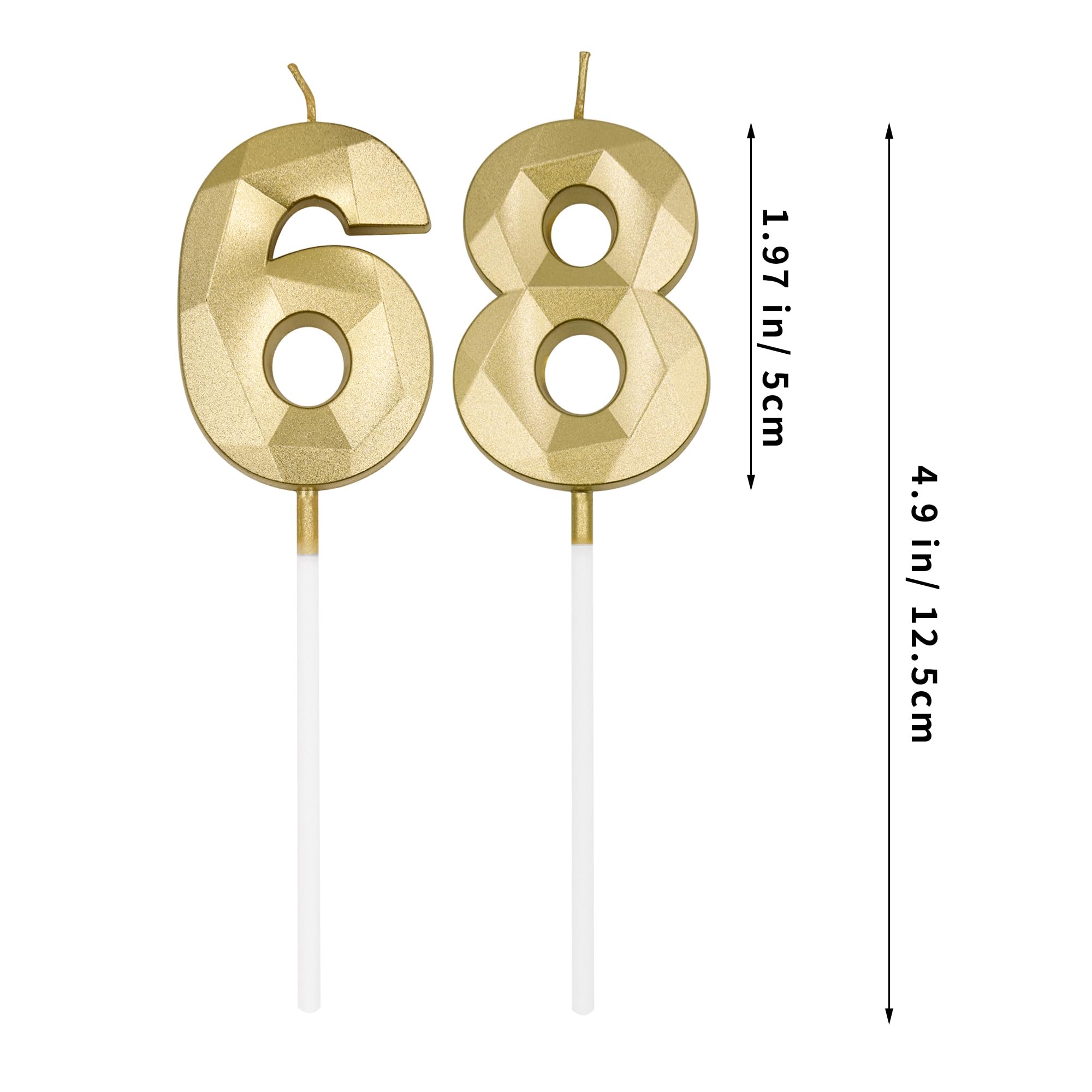 VSHILI Bougies Dorées Pour 78e 87e Anniversaire, Nombre De 87 à 78 Ans, Décoration De Gâteau D'anniversaire, Cadeaux Pour Femmes Et Hommes